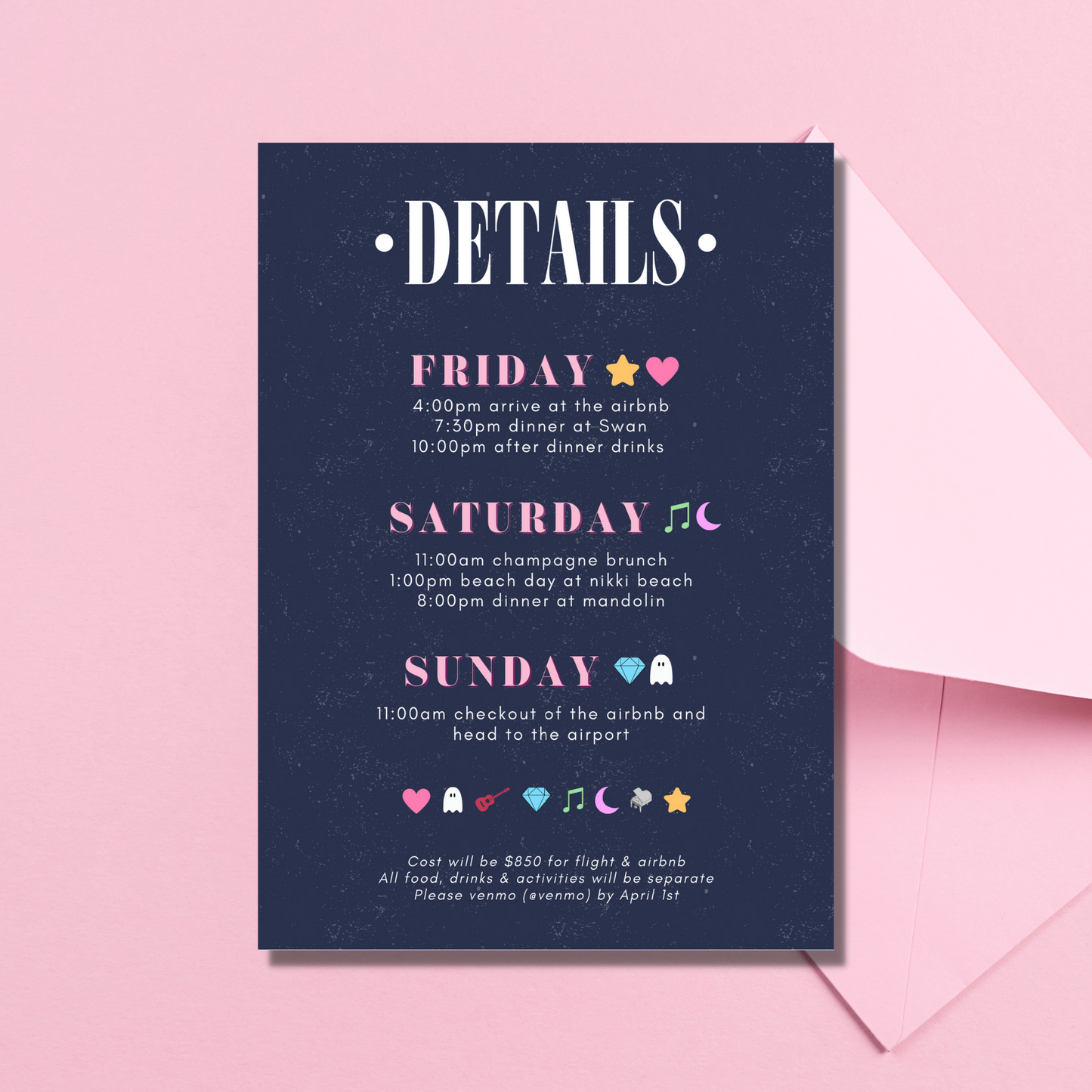 End of an Era Bachelorette Invitation and Itinerary. Digital Download