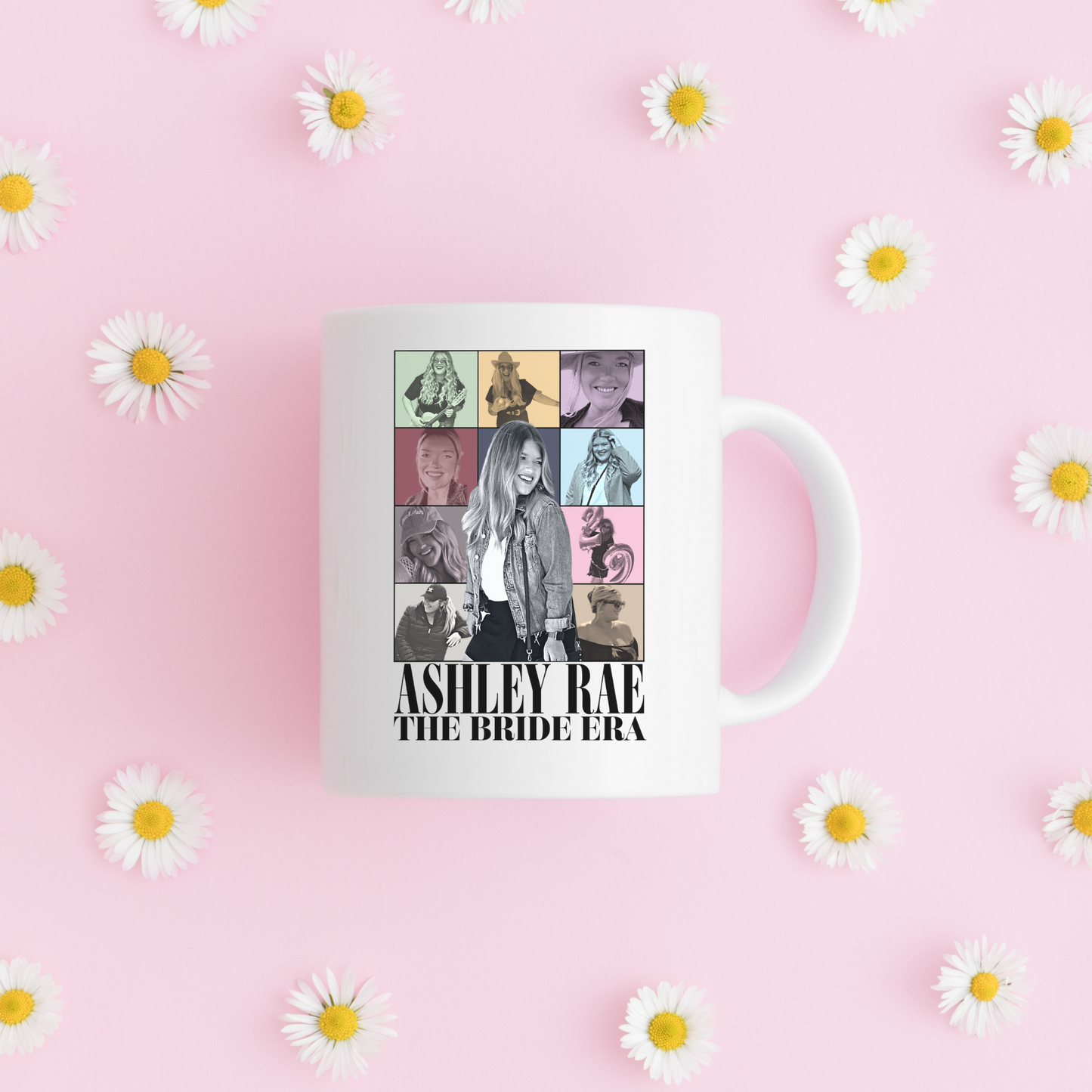 Personalized Taylor Eras Coffee Mug With Brides Photos. The Bride Era Bachelorette Party Theme.