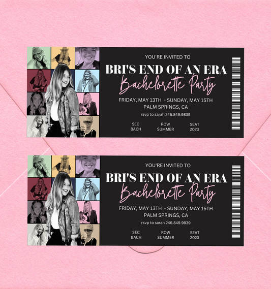 End of An Era Bachelorette Invitation. Taylor Eras Party Theme. Digital Download