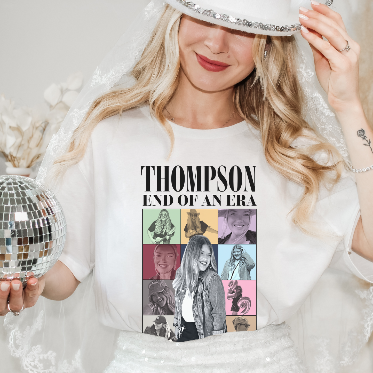 Custom Taylor Era's Theme Bachelorette Party T-Shirt. Personalized Eras Bride Shirt. Bridal Party Shirt